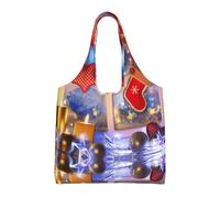 Pidgazdfgv Christmas Ornaments Canvas Tote Bag Reusable Grocery Shopping Bag Daily Shopping Bag Gift Travel Nurse Teacher