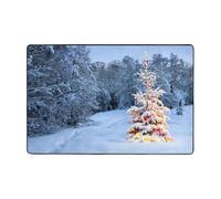Pidgazdfgv Christmas Tree Winter 1 Bathroom Rug Extra Soft Absorbent Bath Mat Machine Washable Microfiber Non Slip Floor Mat