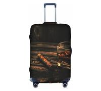 Pidgazdfgv Cigar & Whiskey Luggage Cover for Suitcase Suitcase Cover Protector Suitcase Cover Fit S-XL Inch Luggage