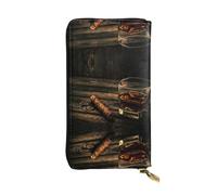 Pidgazdfgv Cigar & Whiskey Women RFID Blocking Wallet Leather Zip Phone Clutch Large Capacity Lady Travel Purse Gifts