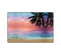 Pidgazdfgv Coconut Palm Tree Sandy Beach Bathroom Rug Extra Soft Absorbent Bath Mat Machine Washable Microfiber Non Slip Floor Mat