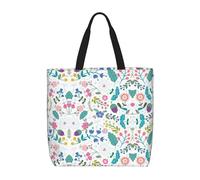 Pidgazdfgv Colored Doodle Flowers Shopping Bag Eco Friendly Shopping Tote Bag School Work Laptop Women Girl Handbag Everyday