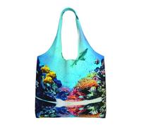 Pidgazdfgv Colorful Fish Groups Canvas Tote Bag Reusable Grocery Shopping Bag Daily Shopping Bag Gift Travel Nurse Teacher