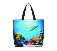 Pidgazdfgv Colorful Fish Groups Shopping Bag Eco Friendly Shopping Tote Bag School Work Laptop Women Girl Handbag Everyday