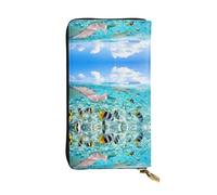 Pidgazdfgv Colorful Fishes Women RFID Blocking Wallet Leather Zip Phone Clutch Large Capacity Lady Travel Purse Gifts