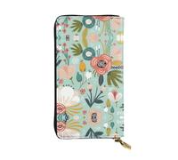 Pidgazdfgv Colorful Flora Women RFID Blocking Wallet Leather Zip Phone Clutch Large Capacity Lady Travel Purse Gifts
