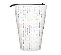 Pidgazdfgv Colorful Hand Drawn Art with Boho Style Arrows Pencil Case Portable Pencil Bag School Office Kid Students Adult Girl Boys Present Make Up