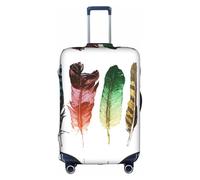 Pidgazdfgv Colorful Hand Drawn Feathers On White Luggage Cover for Suitcase Suitcase Cover Protector Suitcase Cover Fit S-XL Inch Luggage