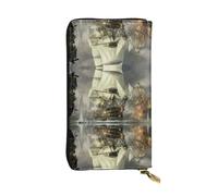 Pidgazdfgv Cool Pirate Ship Women RFID Blocking Wallet Leather Zip Phone Clutch Large Capacity Lady Travel Purse Gifts