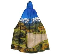 Pidgazdfgv Countryside Road Adult Hooded Robe Cloak Knight Fancy Cool Halloween Cos Costume Cape Length Hooded Cloak
