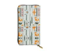 Pidgazdfgv Cute Fox Bear Bird Tree Women RFID Blocking Wallet Leather Zip Phone Clutch Large Capacity Lady Travel Purse Gifts