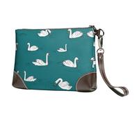 Pidgazdfgv Cute Swans Genuine Leather Wristlet Clutch Bag Cell Phone Wallet Purse Wallet Purses Handbags Women