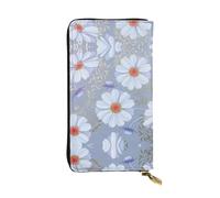 Pidgazdfgv Daisy Blue. Women RFID Blocking Wallet Leather Zip Phone Clutch Large Capacity Lady Travel Purse Gifts