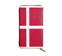 Pidgazdfgv Danish Flag Women RFID Blocking Wallet Leather Zip Phone Clutch Large Capacity Lady Travel Purse Gifts