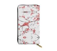 Pidgazdfgv Delicate Cherry Blossoms Women RFID Blocking Wallet Leather Zip Phone Clutch Large Capacity Lady Travel Purse Gifts