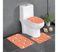 Pidgazdfgv Dog With Big Bones Bathroom Rug Mat Set 3 Bath Set Non-Slip Carpet Mats U-Shaped Toilet Bathroom Tub Shower