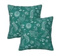 Pidgazdfgv Dolphins Flowers Sea Starfish Coral Seashell Cushion Cover Throw Pillow Cover Square Couch Cushion Sofa Bedroom Decor Pillowcase Summer