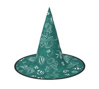 Pidgazdfgv Dolphins Flowers Sea Starfish Coral Seashell Halloween Hat Christmas Party Cosplay Costume Men Women Classic Accessory Fancy Dress Hair