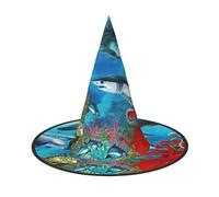 Pidgazdfgv Dolphins Sea Turtle Shark Octopus Coral Reef Halloween Hat Christmas Party Cosplay Costume Men Women Classic Accessory Fancy Dress Hair