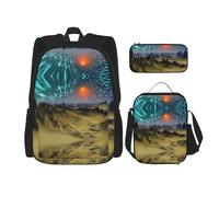 Pidgazdfgv Dream Space Sky Star Backpack Kid Boys Girls Lunch Box School Bookbag Set Secondary Pupil College Student Gift