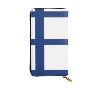 Pidgazdfgv Finnish Flag Women RFID Blocking Wallet Leather Zip Phone Clutch Large Capacity Lady Travel Purse Gifts