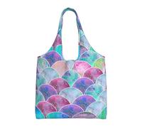 Pidgazdfgv Fish Scale Ocean Canvas Tote Bag Reusable Grocery Shopping Bag Daily Shopping Bag Gift Travel Nurse Teacher