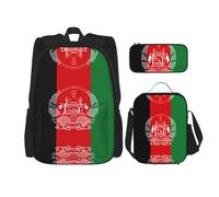 Pidgazdfgv Flag of Afghanistan Backpack Kid Boys Girls Lunch Box School Bookbag Set Secondary Pupil College Student Gift