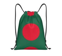 Pidgazdfgv Flag Of Bangladesh Drawstring Backpack Sports Gym Sackpack Mesh Pockets Water Resistant String Bag Women Men