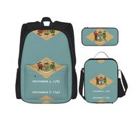 Pidgazdfgv Flag of Delaware Backpack Kid Boys Girls Lunch Box School Bookbag Set Secondary Pupil College Student Gift