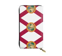 Pidgazdfgv Flag of Florida Women RFID Blocking Wallet Leather Zip Phone Clutch Large Capacity Lady Travel Purse Gifts