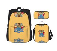 Pidgazdfgv Flag of New Jersey Backpack Kid Boys Girls Lunch Box School Bookbag Set Secondary Pupil College Student Gift