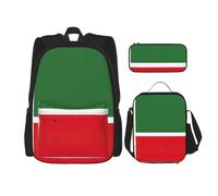 Pidgazdfgv Flag of The Chechen Republic Backpack Kid Boys Girls Lunch Box School Bookbag Set Secondary Pupil College Student Gift