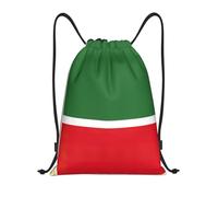 Pidgazdfgv Flag Of The Chechen Republic Drawstring Backpack Sports Gym Sackpack Mesh Pockets Water Resistant String Bag Women Men