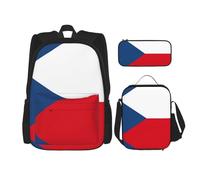 Pidgazdfgv Flag of The Czech Republic Backpack Kid Boys Girls Lunch Box School Bookbag Set Secondary Pupil College Student Gift