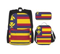 Pidgazdfgv Flag of The Kingdom of Hawaii Backpack Kid Boys Girls Lunch Box School Bookbag Set Secondary Pupil College Student Gift