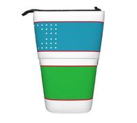 Pidgazdfgv Flag of The Republic of Uzbekistan Pencil Case Portable Pencil Bag School Office Kid Students Adult Girl Boys Present Make Up