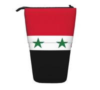 Pidgazdfgv Flag of The Syrian Arab Republic Pencil Case Portable Pencil Bag School Office Kid Students Adult Girl Boys Present Make Up