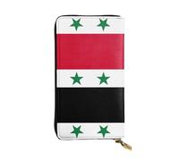 Pidgazdfgv Flag of The Syrian Arab Republic Women RFID Blocking Wallet Leather Zip Phone Clutch Large Capacity Lady Travel Purse Gifts