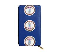Pidgazdfgv Flag of Virginia Women RFID Blocking Wallet Leather Zip Phone Clutch Large Capacity Lady Travel Purse Gifts