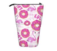 Pidgazdfgv Flamingo and Donuts Pencil Case Portable Pencil Bag School Office Kid Students Adult Girl Boys Present Make Up