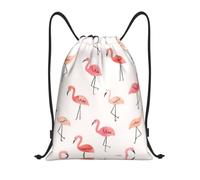 Pidgazdfgv Flamingo. Drawstring Backpack Sports Gym Sackpack Mesh Pockets Water Resistant String Bag Women Men