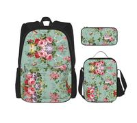 Pidgazdfgv Flower (2) Backpack Kid Boys Girls Lunch Box School Bookbag Set Secondary Pupil College Student Gift