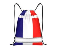 Pidgazdfgv French Flag Drawstring Backpack Sports Gym Sackpack Mesh Pockets Water Resistant String Bag Women Men