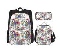 Pidgazdfgv Garden Blossoming Wildflowers Birds Leaves Branches Backpack Kid Boys Girls Lunch Box School Bookbag Set Secondary Pupil College Student Gift