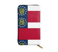 Pidgazdfgv Georgia Flag Women RFID Blocking Wallet Leather Zip Phone Clutch Large Capacity Lady Travel Purse Gifts