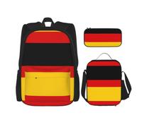 Pidgazdfgv German Flag Backpack Kid Boys Girls Lunch Box School Bookbag Set Secondary Pupil College Student Gift