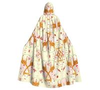 Pidgazdfgv Giraffe Heart Flower Butterfly Hooded Cloak Unisex Adult Cape Cosplay Costumes 58" Halloween Christmas Party Fancy Dress
