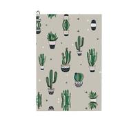 Pidgazdfgv Green Cactus. Golf Towel Golf Club Clean Microfiber Fabric Waffle Towels Heavy Duty Carabiner Clip Gifts