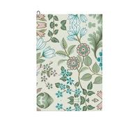 Pidgazdfgv Green Flower. Golf Towel Golf Club Clean Microfiber Fabric Waffle Towels Heavy Duty Carabiner Clip Gifts
