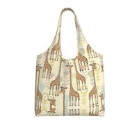 Pidgazdfgv Hand Drawn Giraffes Canvas Tote Bag Reusable Grocery Shopping Bag Daily Shopping Bag Gift Travel Nurse Teacher